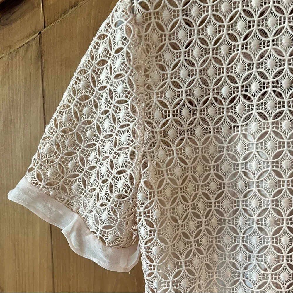 Zara- Crochet Blush Blouse. Size XS - Picture 7 of 11